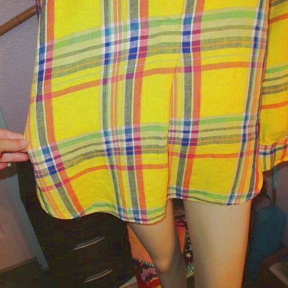 Lauren Ralph Lauren Linen Top Womens Size M Tunic Long Sleeves Coastal Resort - Picture 4 of 12